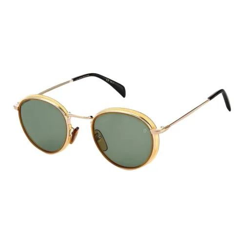 David Beckham Metal Round Sunglasses Men's Gold