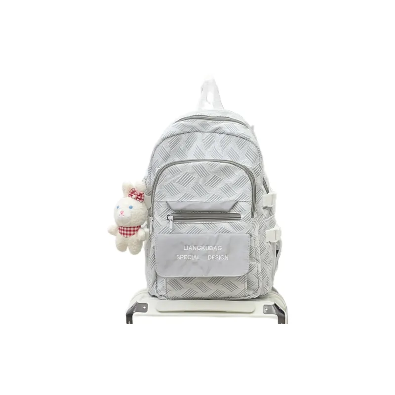 Deli Bear Nylon Backpack Regular Women's Versatile Gray \ Dreamy Purple \ Fresh Green \ Sky Blue-0