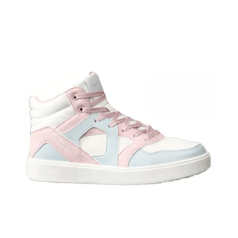 XTEP Coverage Slip Resistant Cushioning Wear Resistant Breathable High Top Skateboard Shoes Women's Beige Pink-1