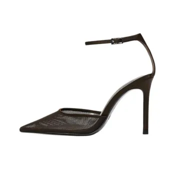 ZARA Slim Heel High Heels 10cm Women's Brown