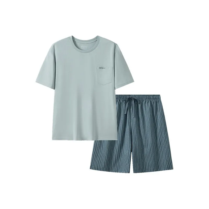 Shuya Pajama Set Men's Gray Green-0