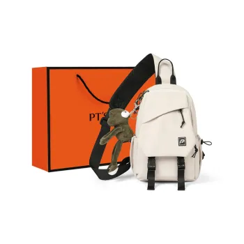 PT'SON Fabric One Shoulder Crossbody Bag, Sling Bag Regular Unisex White