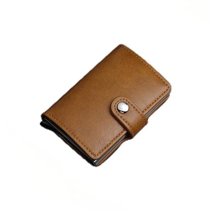 OUZIHUANG PU Card Holder Regular Unisex Black Brown Coffee Dark Blue Maroon Gray Carbon Fiber Texture Black-2