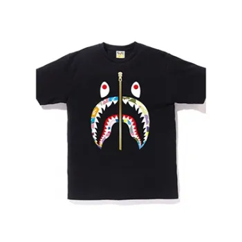 A BATHING APE Multi Camo Shark Tee