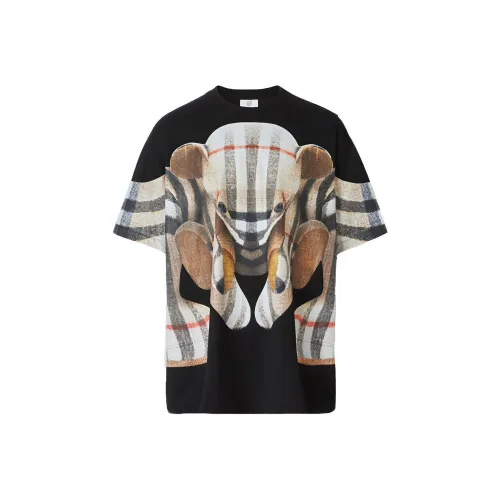 Burberry Daryl Check Thomas Bear Cotton Tee Black