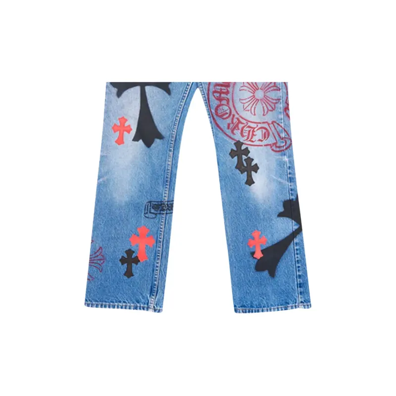 Chrome Hearts Vintage Levi's Stencil Cross Patch Denim-3