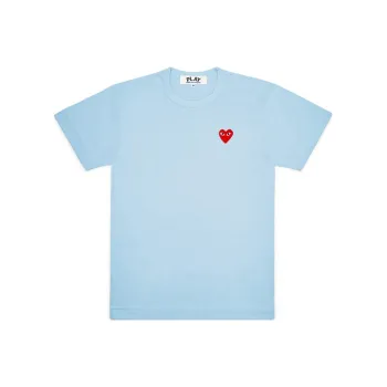 CDG Play Pastelle Red Emblem T Shirt