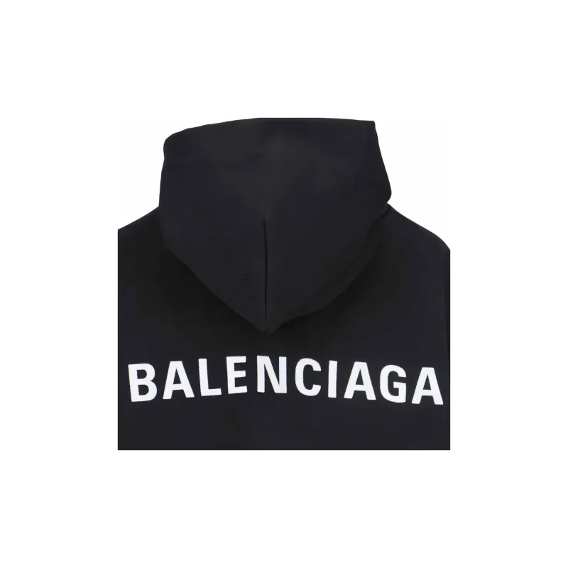 Balenciaga Cropped Hoodie 'Black/White'-5