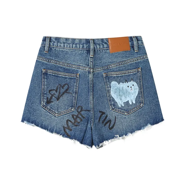 ANDREA MARTIN Denim Shorts Women's Blue-1
