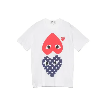 Comme Des Garcons Play Polka Dot With Upside Down Heart T shirt