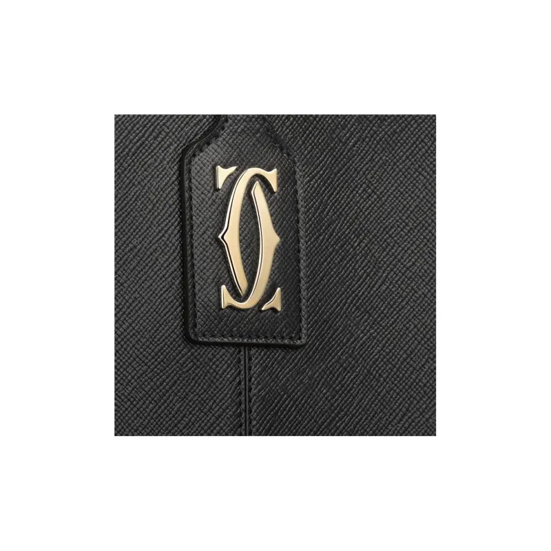 CARTIER Calfskin Tote Bag, Shopping Bag, Shoulder Bag, Crossbody Bag, Handbag Mini Women's Black-4