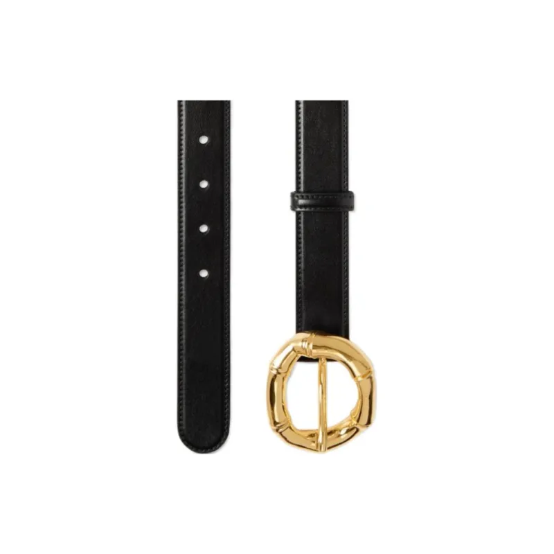 GUCCI Leather Belts Women's Black 3CM-1