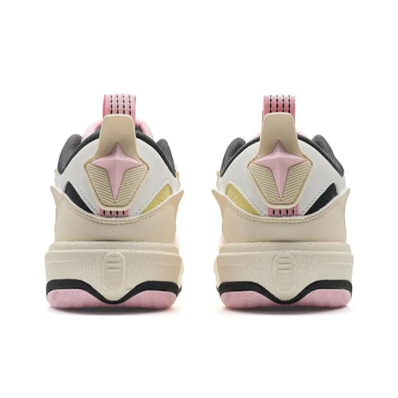 XTEP Wave CTR Anti Slip And Wear Resistant Breathable Low Top Skateboard Shoes Women's Beige Black Pink-4