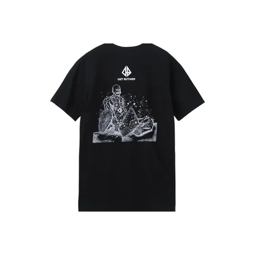 DIET BUTCHER 블랙 남녀공용 티셔츠