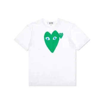 Comme Des Garcons Play Women's Blue Eyed Green Heart T shirt