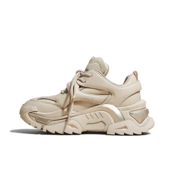 GARDEN CAT Abrasion Resistant Height Increasing Low Top Chunky Sneakers Women's Rose Gold