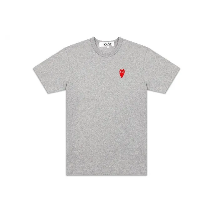 CDG Play T Shirts Men Gray-0
