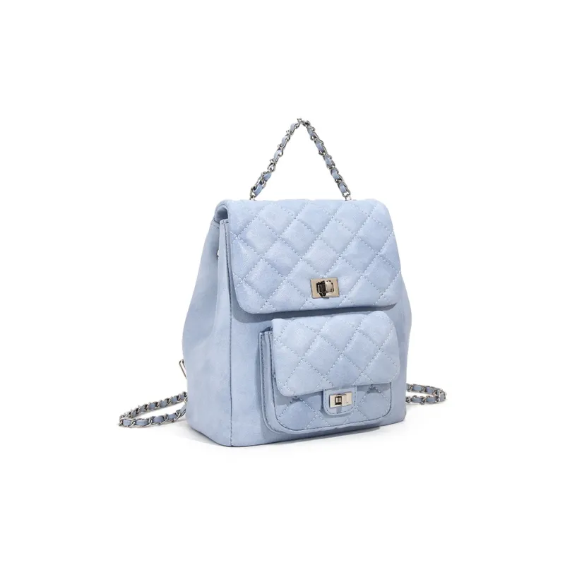 BUHOWE Polyurethane Backpack Women's Blue-1