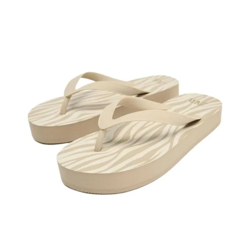 ZARA Abrasion Resistant Flip Flops Women's Beige-2