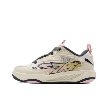 XTEP Wave CTR Anti Slip And Wear Resistant Breathable Low Top Skateboard Shoes Women's Beige Black Pink