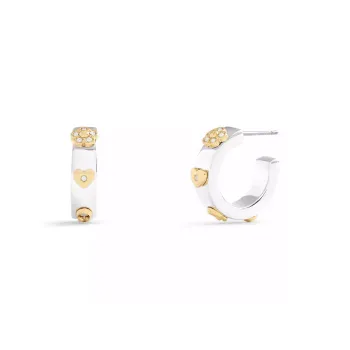 COACH Brass Plated Earrings Women's Silver