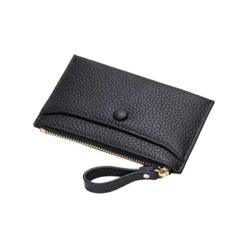 OUZIHUANG Top Grain Cow Leather Card Holder Mini Unisex Multicolor