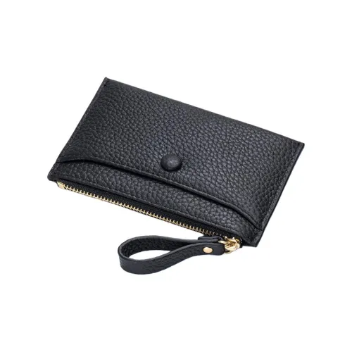OUZIHUANG Top Grain Cow Leather Card Holder Mini Unisex Multicolor