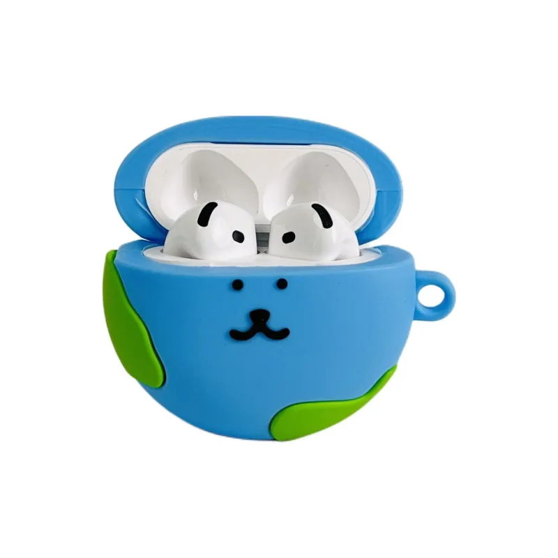 Sopi Compatibility Apple AirPods 4/2/3/4th Generation/AirPods Pro/Pro 2 Silicone Earth Bear Lanyard Headphone Cases-1