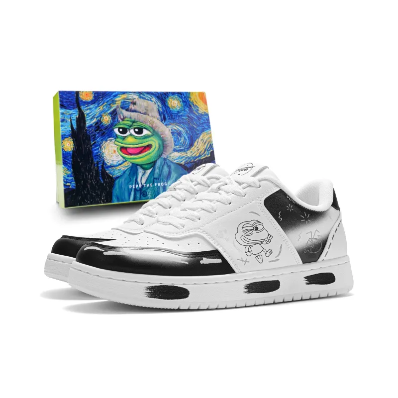Pepe The Frog Anti Slip And Wear Resistant Balance Height Increasing Coverage Low Top Skateboard Shoes Unisex-28