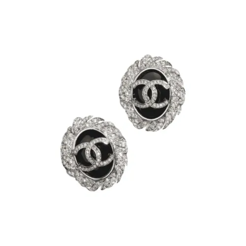 CHANEL Metal Clip On Earrings Women's Silver