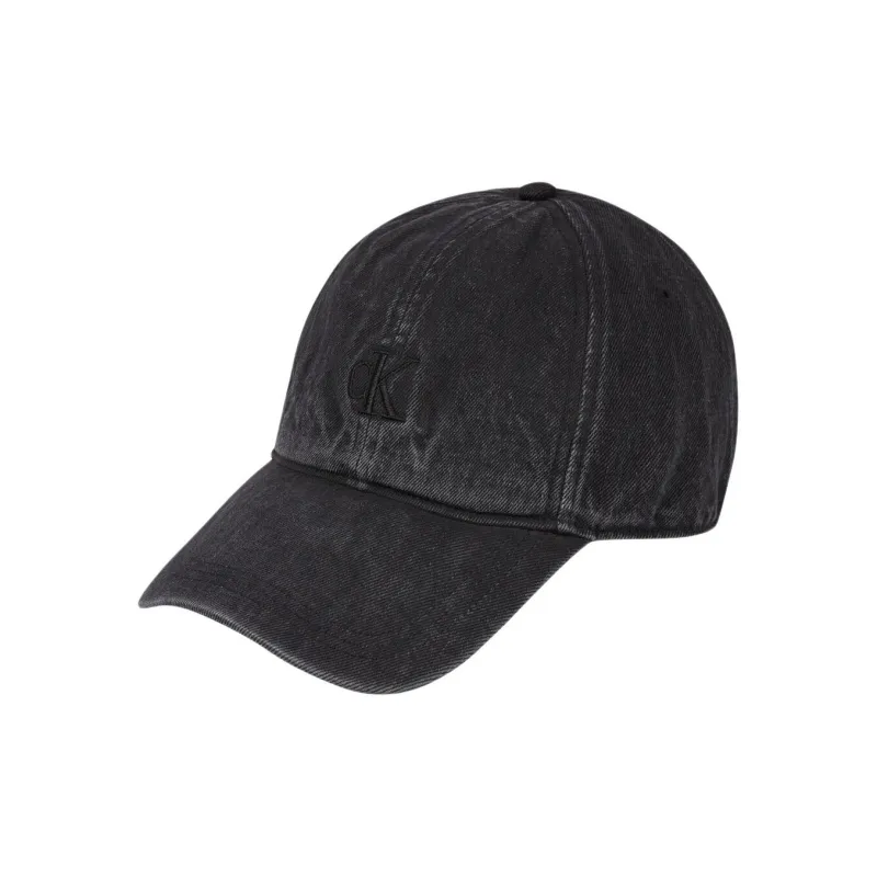 CALVIN KLEIN Cotton Denim Baseball Caps Men's Black-0