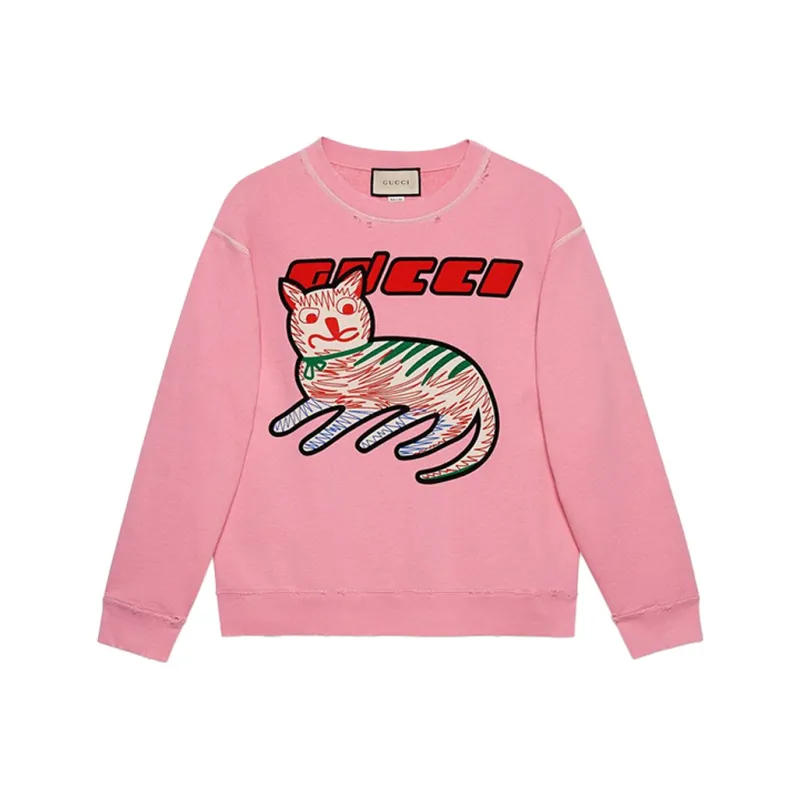 GUCCI Cat print Organic cotton Sweatshirt-0