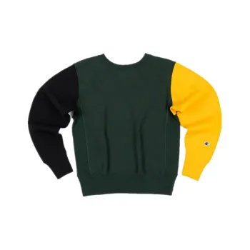 Champion Sweatshirts Men Dark Green Patchwork