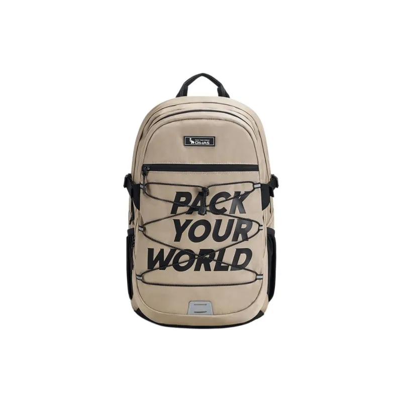 OIWAS Fabric Mountaineering Backpack, Travel Backpack Regular Unisex Black/Khaki-5