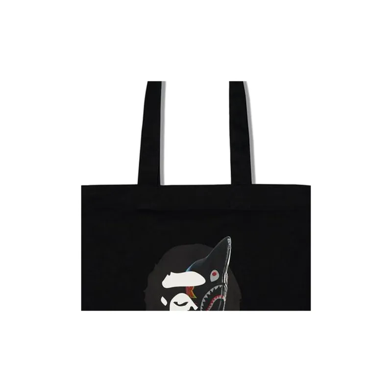 A BATHING APE Bape Cotton Tote Bag, Shopping Bag, Shoulder Bag, Handbag Regular Unisex Black-4