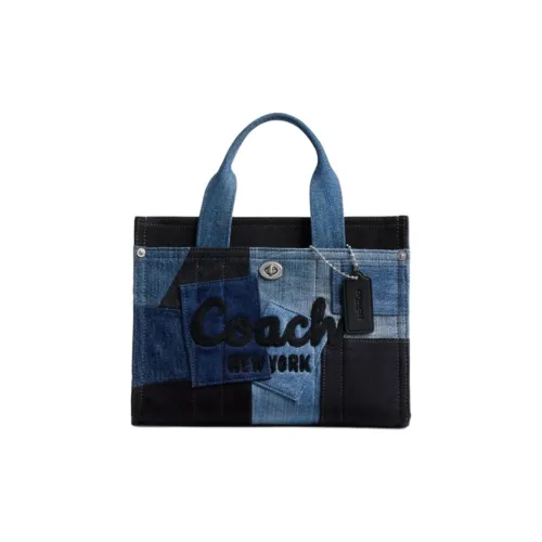 COACH Denim Tote Bag, Shopping Bag, Handbag Medium Size Women's Blue