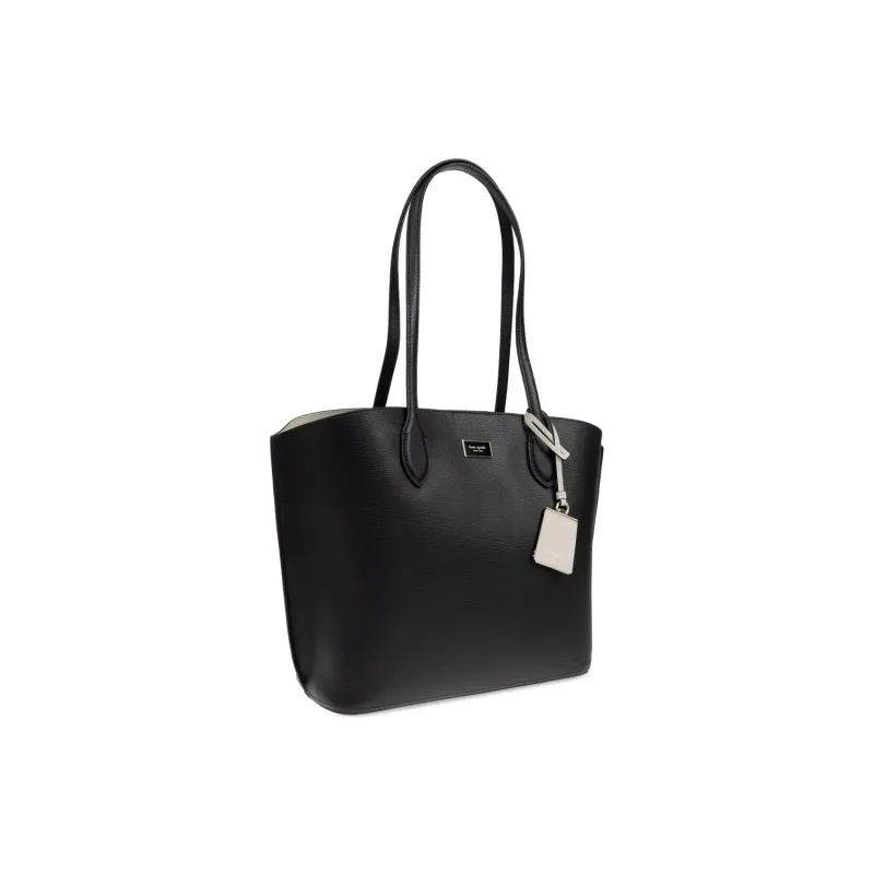 Kate Spade Cow Leather Tote Bag Shopping Bag Handbag Shoulder Bag Large Size Unisex Black-1