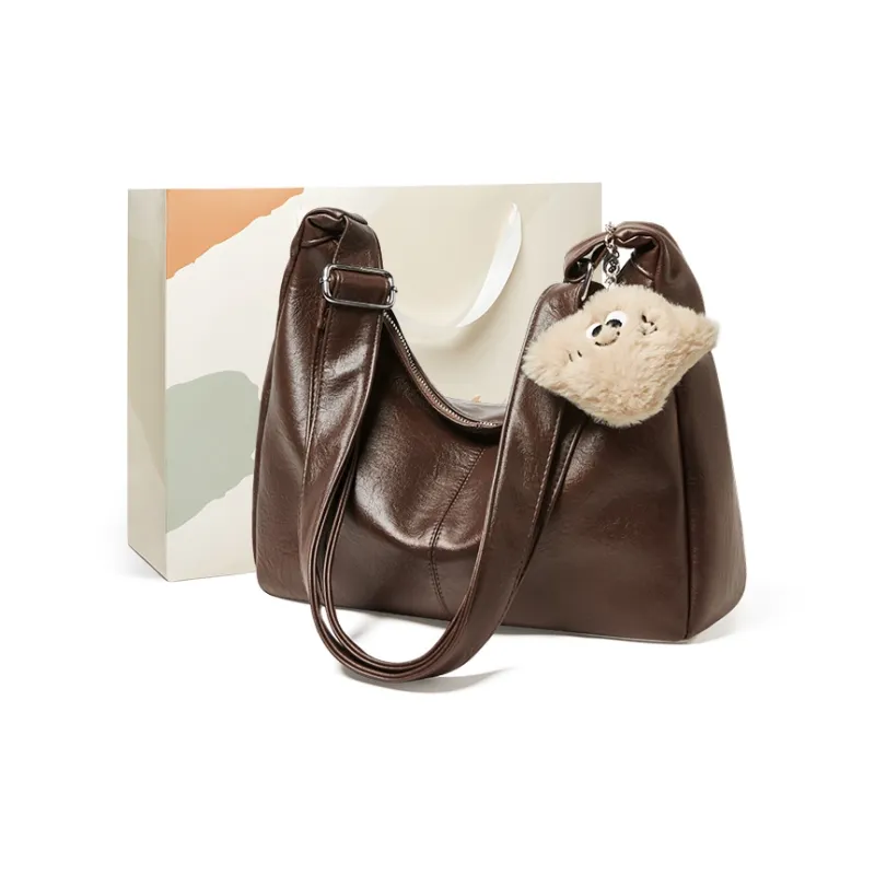 15 MINS Synthetic Leather Crossbody Bag Women's Coffee/Brown-3