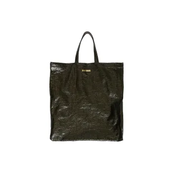 UMA WANG Linen Tote Bag, Shopping Bag, Shoulder Bag Large Size Women's Dark Green