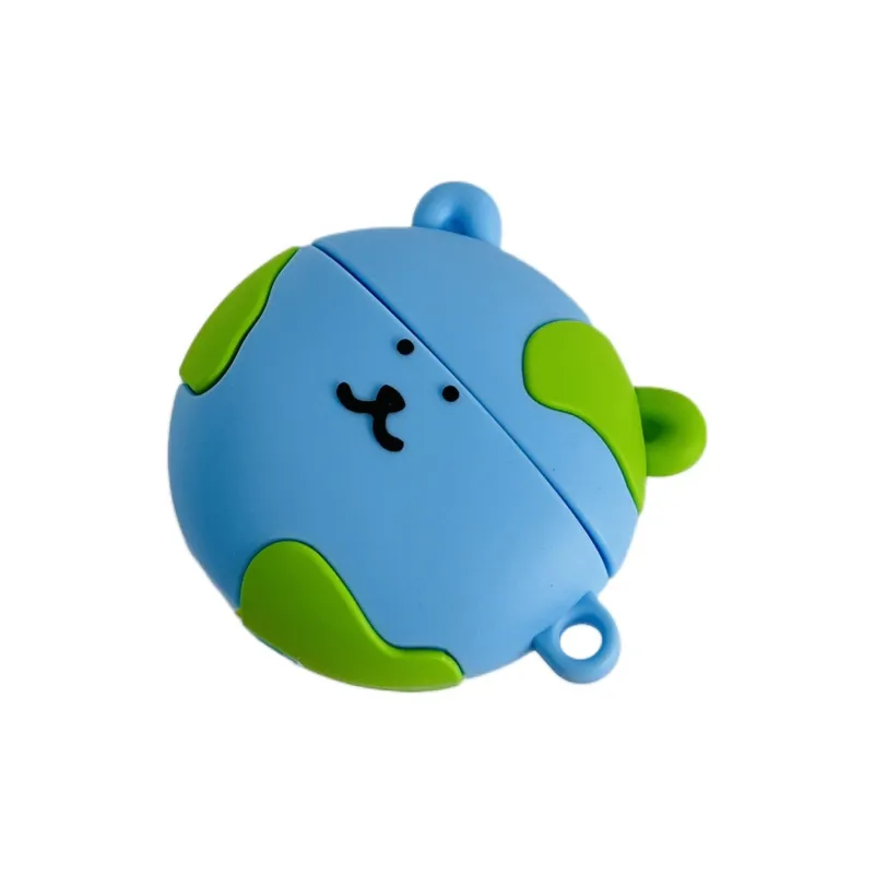 Sopi Compatibility Apple AirPods 4/2/3/4th Generation/AirPods Pro/Pro 2 Silicone Earth Bear Lanyard Headphone Cases-4