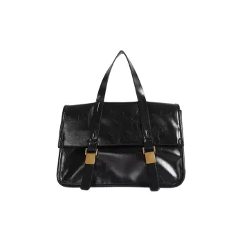 Kikawa Card PU Messenger Bag, One Shoulder Handbag Medium Size Women's Black
