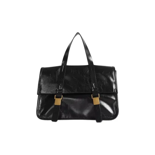 Kikawa Card PU Messenger Bag, One Shoulder Handbag Medium Size Women's Black