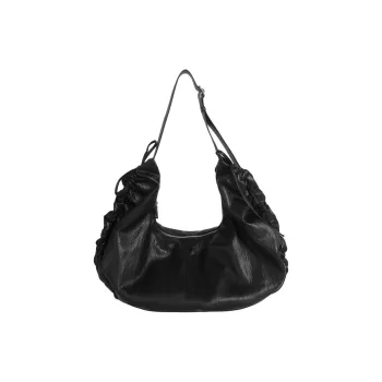 Kikawa Card Synthetic Leather Handbag, Shoulder Bag Medium Size Women's Black