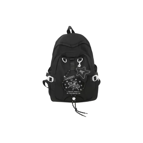 Travel Nylon Backpack Regular Unisex Black/White/Pink