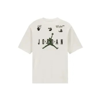 OFF WHITE X Jordan Logo Embroidered T shirt Sail
