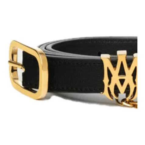 AMIRI Leather Belts Unisex Black 2CM-1