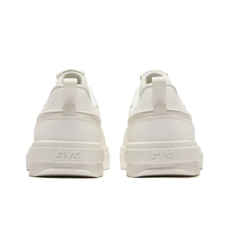 Erke Anti Slip Wear Resistant Low Top Skateboard Shoes Men's Microcrystal White-3