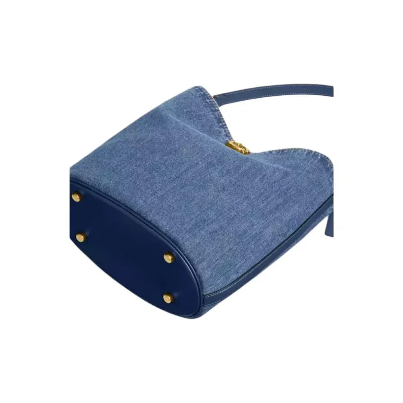 COACH Willow Denim Bucket Bag, Shoulder Bag Large Size Women's Dark Blue-5