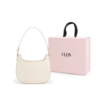 Clos Cow Leather Saddle Bag Regular Women's Bordeaux Red/Black/Mocha/Sea Salt White