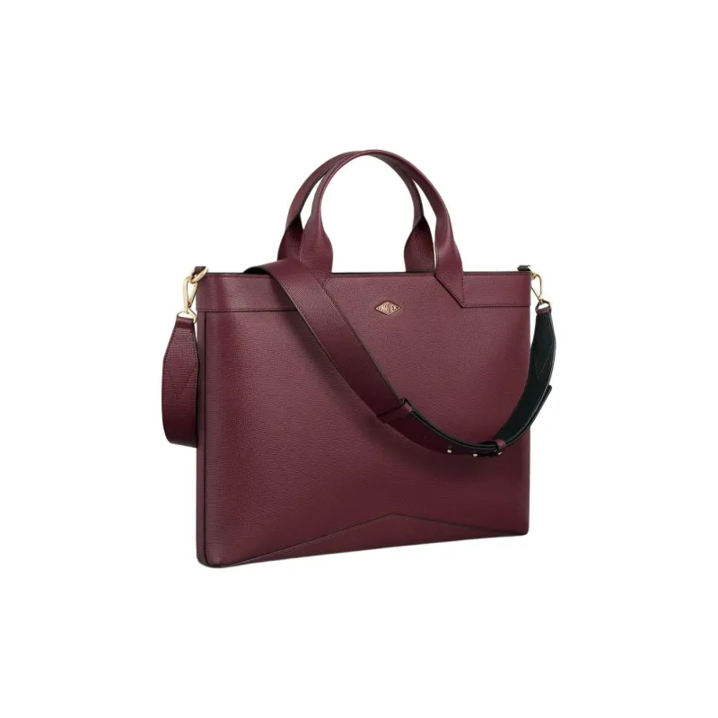 CARTIER Calfskin Briefcase Women's Burgundy-1